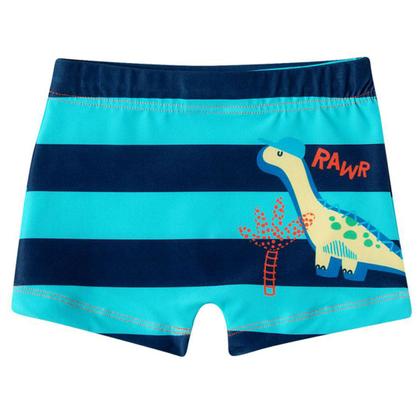 Imagem de Conjunto Praia Infantil Camiseta e 2 Sungas Proteção UV Dino Azul Escuro Tip Top