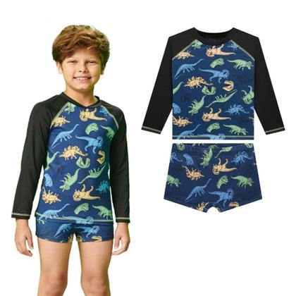 Imagem de Conjunto Praia Infantil Camiseta Sunga UV Dry UV 50 Luc.Boo