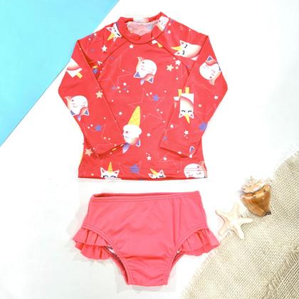 Imagem de Conjunto Praia Menina Biquíni C/ Proteção Solar Uv Infantil