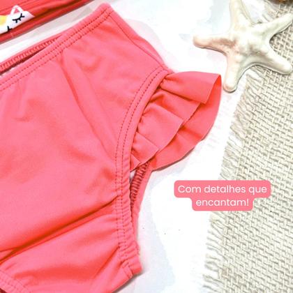 Imagem de Conjunto Praia Menina Biquíni C/ Proteção Solar Uv Infantil