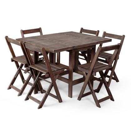 Imagem de Conjunto Prático Dobrável Lenhador Área Externa 6 Cadeiras