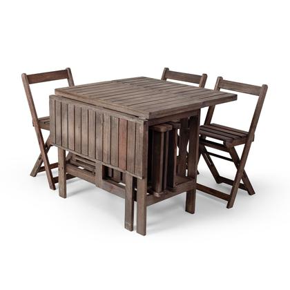 Imagem de Conjunto Prático Dobrável Lenhador Área Externa 6 Cadeiras