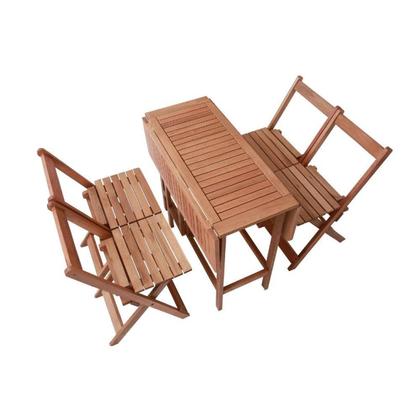 Imagem de Conjunto Prático Dobrável Veneza com 4 Cadeiras Madeira Maciça