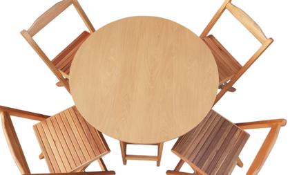 Imagem de Conjunto Prático Mesa e 4 Cadeiras Dobrável MEL, Bar-Cozinha-Lazer-Varanda ( REDONDA )