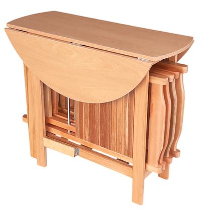 Imagem de Conjunto Prático Mesa e 4 Cadeiras Dobrável MEL, Bar-Cozinha-Lazer-Varanda ( REDONDA )