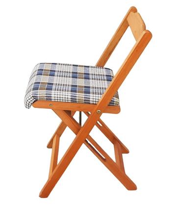 Imagem de Conjunto Prático Mesa e 4 Cadeiras Dobrável Mel, Estofado Bar-Cozinha-Lazer-Varanda ( QUADRADO OVAL ) XADREZ AZUL