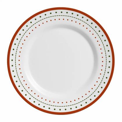 Imagem de Conjunto pratos de natal raso alleanza christmas dots 6 und