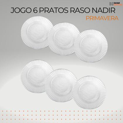 Imagem de Conjunto Pratos Rasos Duralex Primavera Nadir 6 Unidades