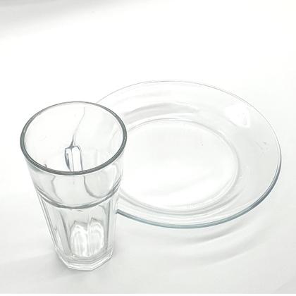Imagem de Conjunto Pratos Vidro Transparente Fundo Liso 22 cm Almoço Jantar Mesa Resistente Cozinha 6 Peças