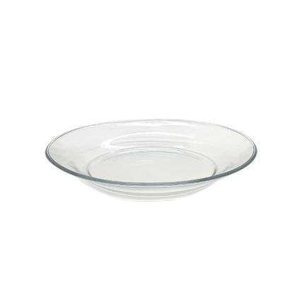 Imagem de Conjunto Pratos Vidro Transparente Fundo Liso 22 cm Almoço Jantar Mesa Resistente Cozinha 8 Peças