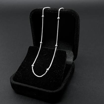 Imagem de Conjunto Pulseira Tornozeleira Feminina Bolinha Elo Prata 925 Veneziana Cor Prata 925 Legítima Diâmetro 24 cm