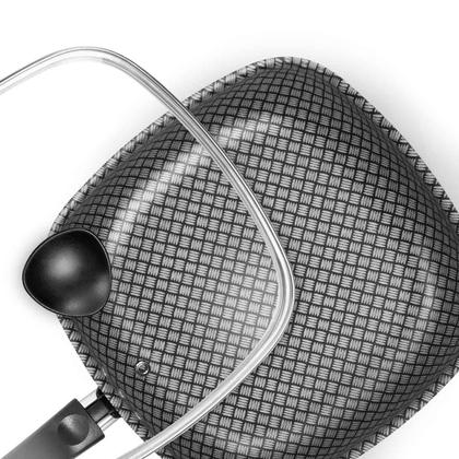 Imagem de Conjunto Quadrado Antiaderente Com Frigideira Tampa de Vidro 6 Peças Patolux