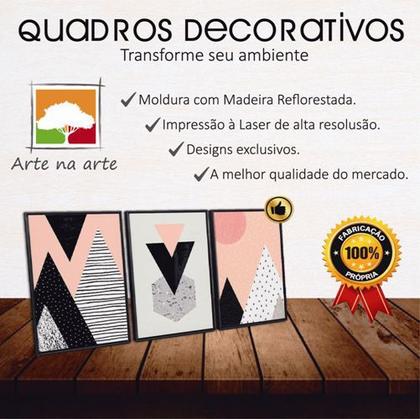 Imagem de Conjunto Quadros Decorativos 3 peças 25X25 Folhas