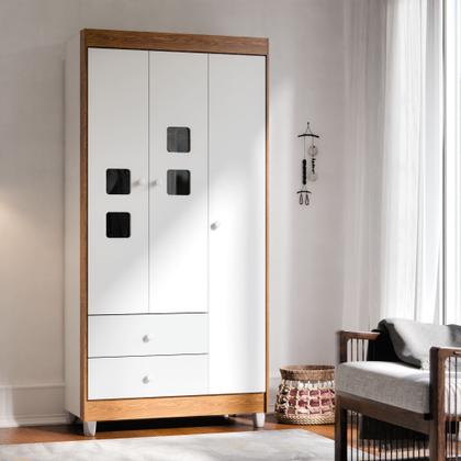 Imagem de Conjunto Quarto Bebê Completo Life Berço 3 em 1 , Cômoda e Guarda Roupas