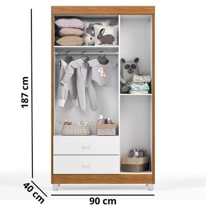 Imagem de Conjunto Quarto Bebê Completo Life Berço 3 em 1 , Cômoda e Guarda Roupas