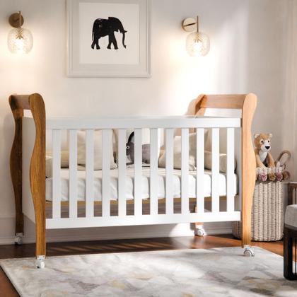 Imagem de Conjunto Quarto Bebê Completo Life Berço 3 em 1 , Cômoda e Guarda Roupas