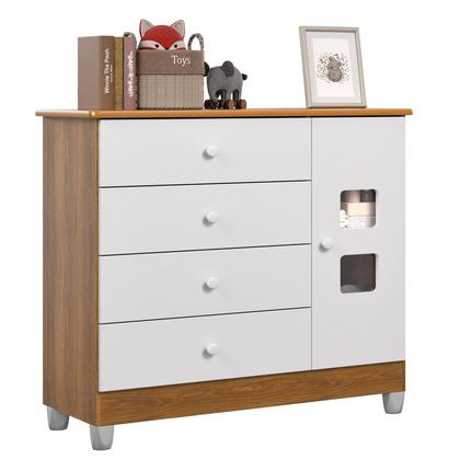 Imagem de Conjunto Quarto Bebê Completo Life Berço 3 em 1 , Cômoda e Guarda Roupas