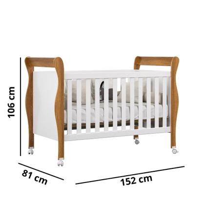 Imagem de Conjunto Quarto Bebê Completo Life Berço 3 em 1 , Cômoda e Guarda Roupas