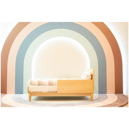 Imagem de Conjunto Quarto Bebê Quater  Berço e Cômoda 6 Gavetas em MDF Rosa com Carvalho Linha Tomi