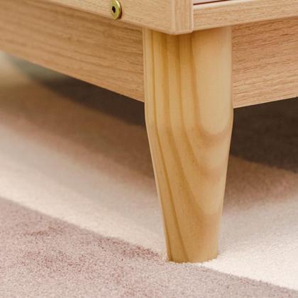 Imagem de Conjunto Quarto Bebê Quater  Berço e Cômoda 6 Gavetas em MDF Rosa com Carvalho Linha Tomi