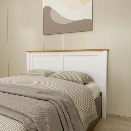 Imagem de Conjunto Quarto: Cabeceira Cama, 2 Mesas de Cabeceiras Branco/Freijó Topázio Madeira Pinus - Finestra