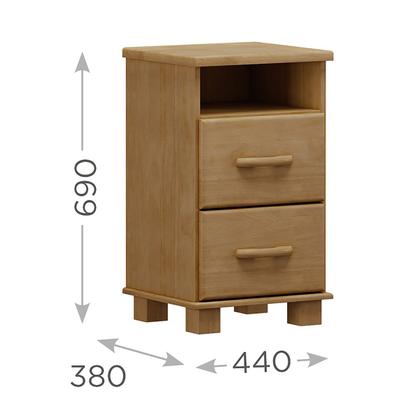 Imagem de Conjunto Quarto: Cama Casal Queen, 2 Mesas de Cabeceiras 2 Gavetas Freijó Ouro Madeira Pinus - Finestra