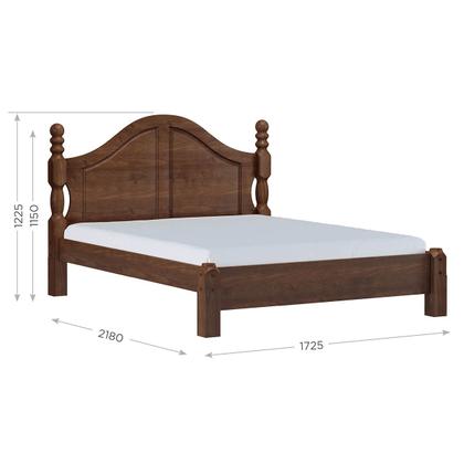 Imagem de Conjunto Quarto: Cama Casal Queen Clássica, 2 Mesas de Cabeceiras 2 Gavetas Café Ouro Madeira Pinus - Finestra