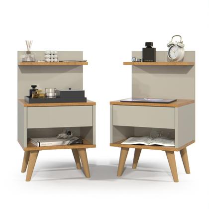 Imagem de Conjunto Quarto Casal Cabeceira 1.40 e 2 Mesas De Cabeceira charme Varias Cores