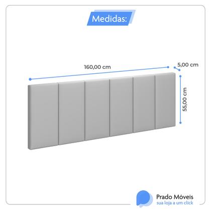 Imagem de Conjunto Quarto Casal Mesa de Cabeceira Madri e Cabeceira Queem 1,60 em Linho com LED