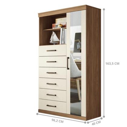 Imagem de Conjunto Quarto Completo Com Espelho Nice Jatoba Areia