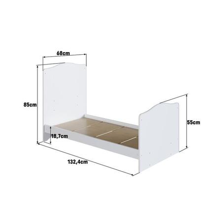 Imagem de Conjunto Quarto de Bebê 1 Berço 1 Colchão 1 Cômoda Trocador 1 Prateleira