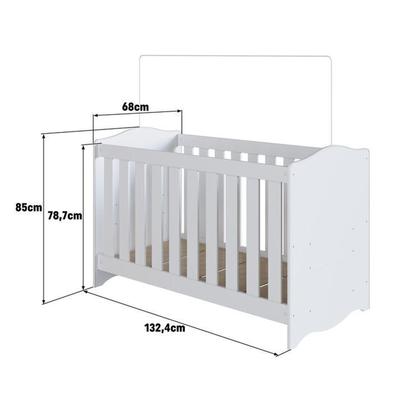 Imagem de Conjunto Quarto de Bebê 1 Berço 1 Colchão 1 Cômoda Trocador 1 Prateleira