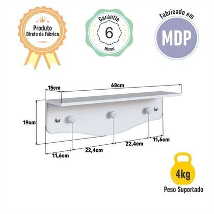 Imagem de Conjunto Quarto de Bebê 1 Berço 1 Colchão 1 Cômoda Trocador 1 Prateleira