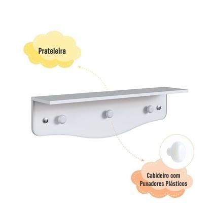 Imagem de Conjunto Quarto de Bebê 1 Berço 1 Colchão 1 Cômoda Trocador 1 Prateleira