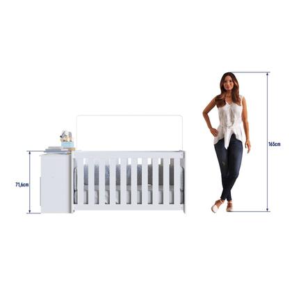 Imagem de Conjunto Quarto de Bebê 1 Berço com Colchão 1 Cômoda Trocador Aconchego