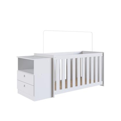 Imagem de Conjunto Quarto de Bebê 1 Berço com Colchão 1 Cômoda Trocador Aconchego