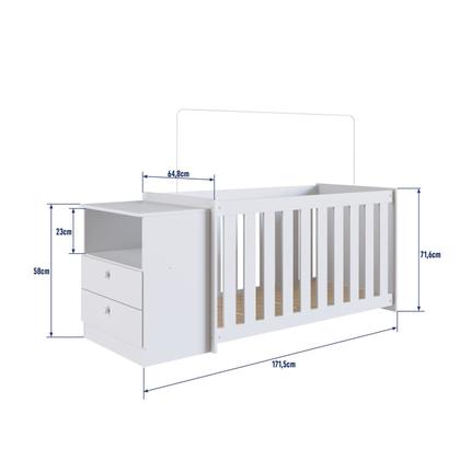 Imagem de Conjunto Quarto de Bebê 1 Berço com Colchão 1 Cômoda Trocador Aconchego