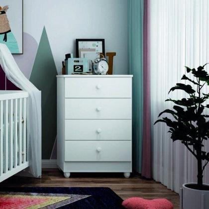 Imagem de Conjunto Quarto de Bebê 100% MDF com Mini Berço e Cômoda 4 Gavetas