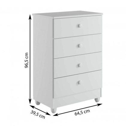 Imagem de Conjunto Quarto de Bebê 100% MDF com Mini Berço e Cômoda 4 Gavetas