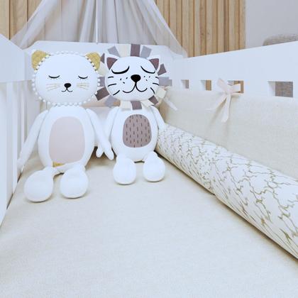 Imagem de Conjunto Quarto de Bebê 100% MDF Mini Berço com Colchão e Cômoda 1 Porta 4 Gavetas Branco