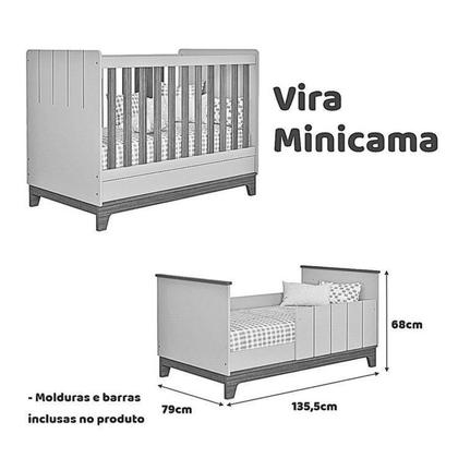 Imagem de Conjunto Quarto de Bebê 1berço 1 Cômoda 6 Gavetas Chantilly