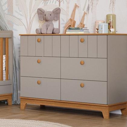 Imagem de Conjunto Quarto de Bebê 1berço 1 Cômoda 6 Gavetas Chantilly