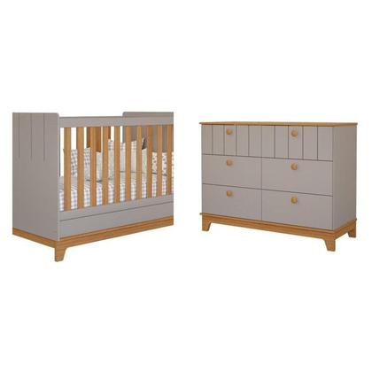 Imagem de Conjunto Quarto de Bebê 1berço 1 Cômoda 6 Gavetas Chantilly
