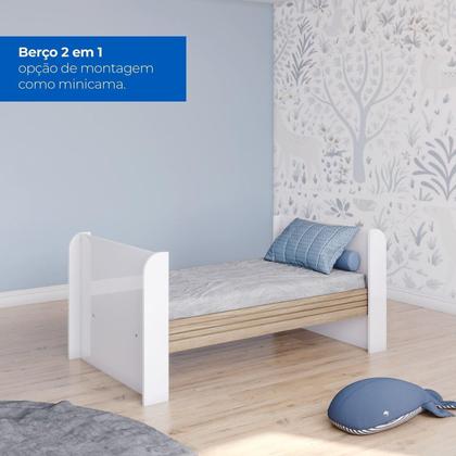 Imagem de Conjunto Quarto de Bebê Berço 2 em 1 e Guarda-Roupa Sophia Espresso Móveis Branco e Jequitibá HP