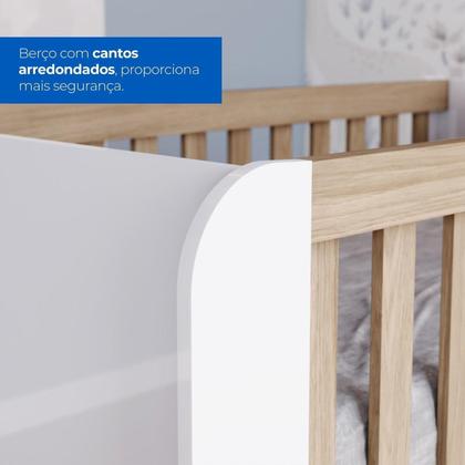 Imagem de Conjunto Quarto de Bebê Berço 2 em 1 e Guarda-Roupa Sophia Espresso Móveis Branco e Jequitibá HP