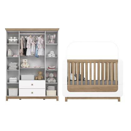 Imagem de Conjunto Quarto de Bebê Berço 2 em 1 e Guarda-Roupa Sophia Espresso Móveis