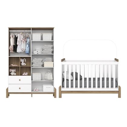 Imagem de Conjunto Quarto de Bebê Berço 2 em 1 e Guarda-Roupa Yuri