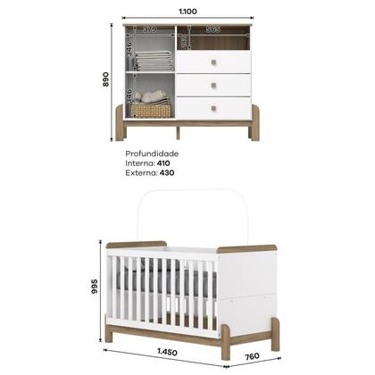 Imagem de Conjunto Quarto de Bebê Berço e Cômoda Ternura