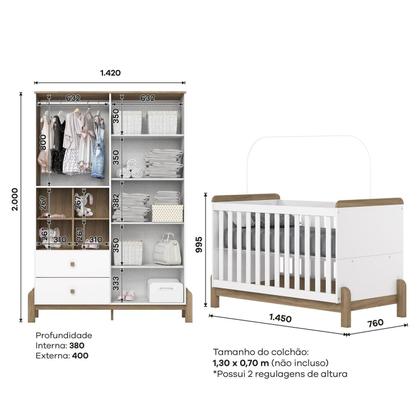 Imagem de Conjunto Quarto de Bebê Berço e Roupeiro Ternura