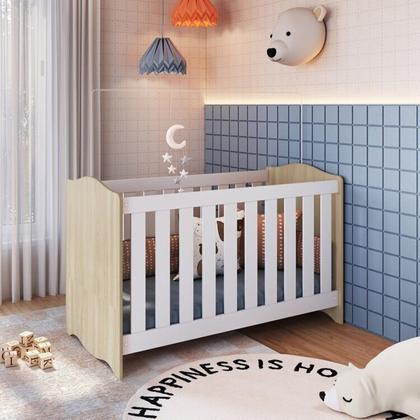 Imagem de Conjunto Quarto de Bebê com Berço, Cômoda, Guarda-roupa, Prateleira e Caixa de Brinquedos